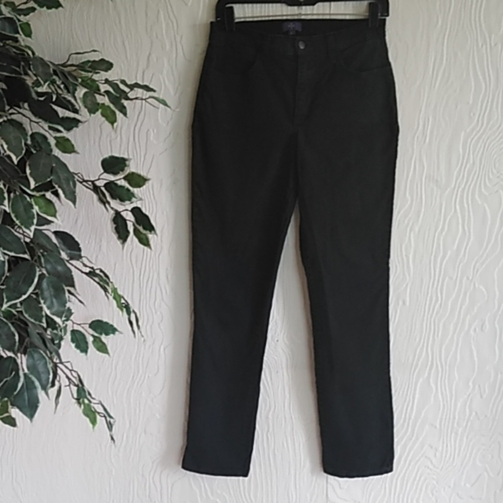NYDJ black stretchy jean slim pants size 6